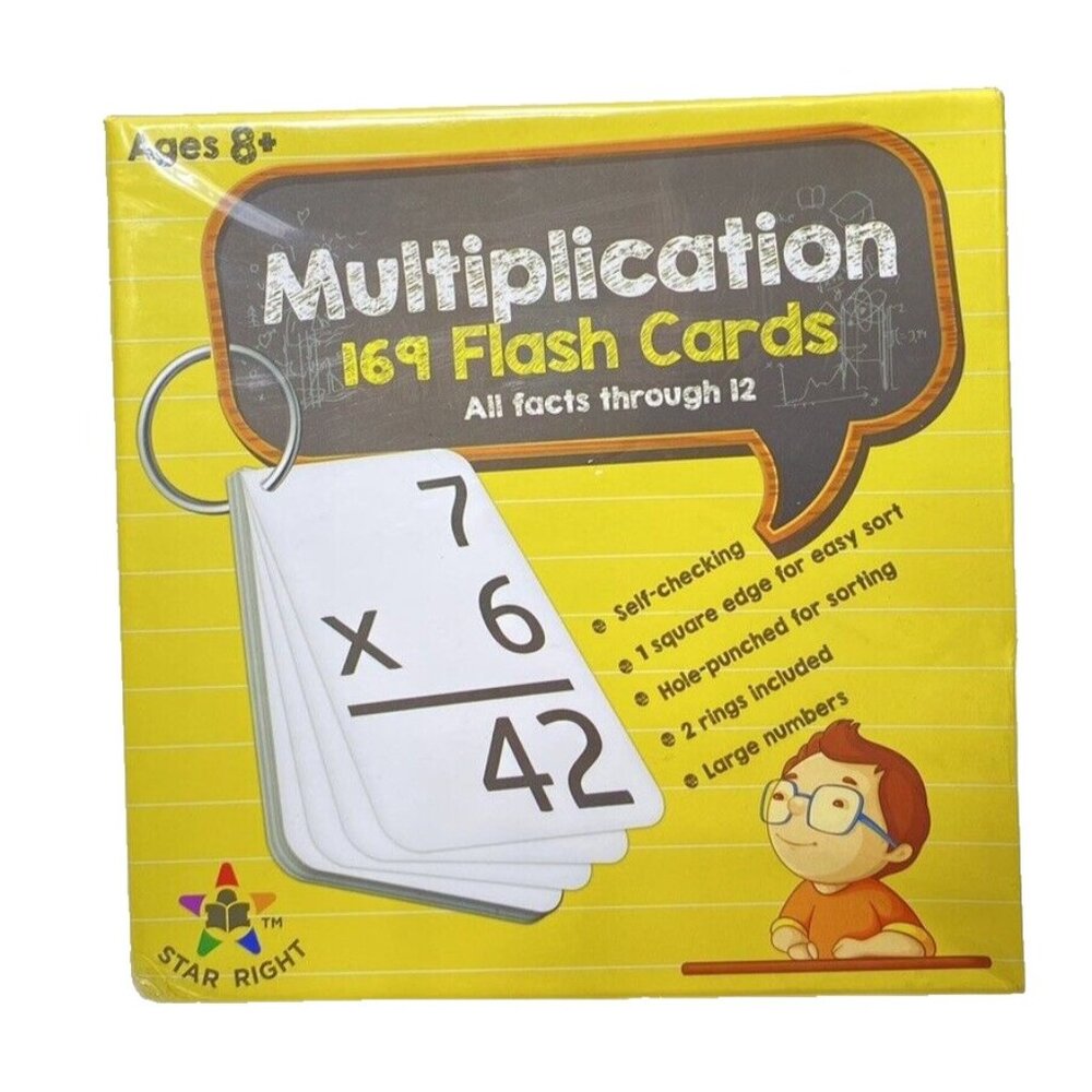 Star Right Multiplication with 2 Metal Binder Rings | 169 Flashcards